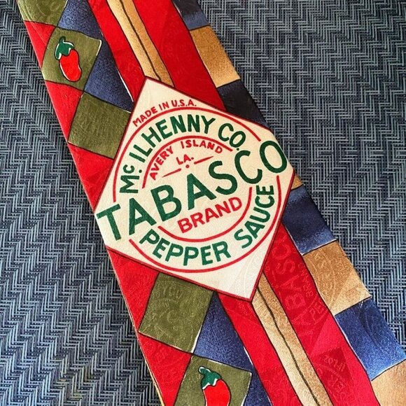 TABASCO McIlhenny Co. Brand Pepper Sauce 100% Silk Tie - Picture 1 of 4